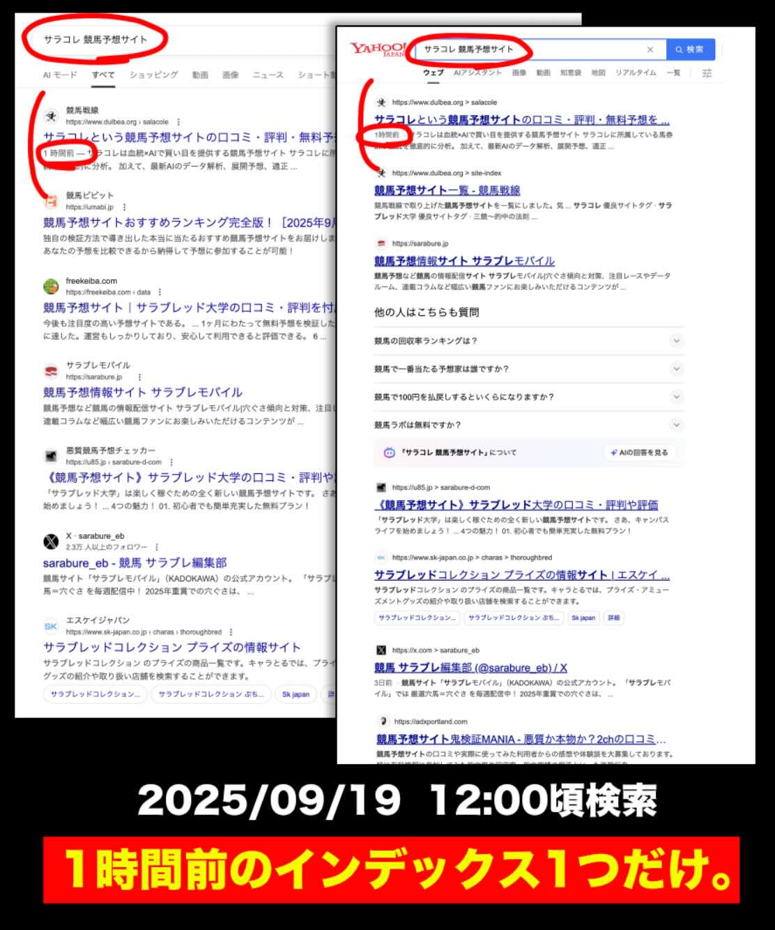 サラコレの情報検索結果結果